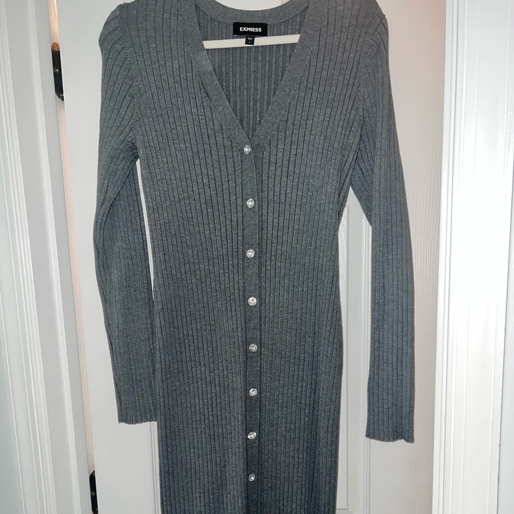 Long jeweled sweater dress